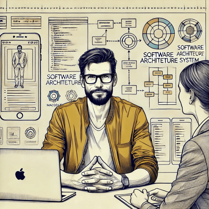 Imagem ilustrativa de um gerente de projeto e seus funcionarios